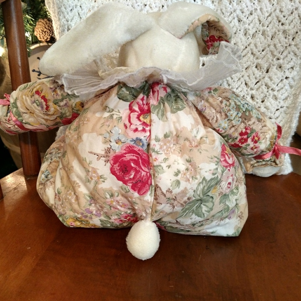 Floral Plush Rabbit - Picture 2 of 4